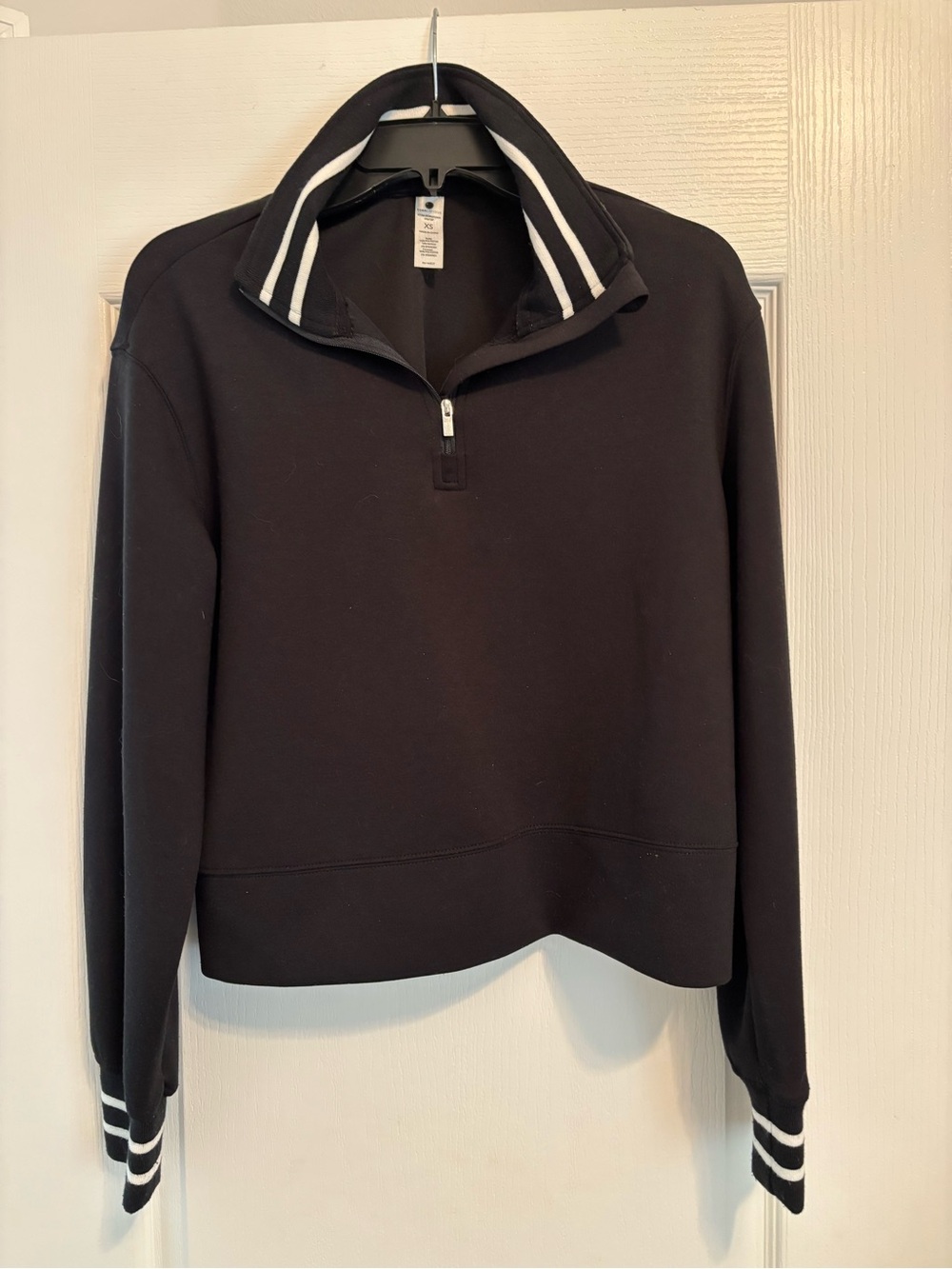 Yogalicious Black Scuba Georgetown  Half-Zip Sweatshirt, Size XS